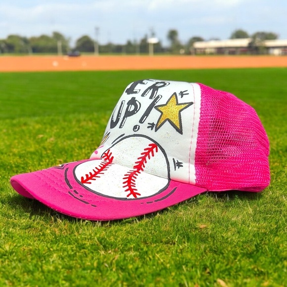 Handpainted Mesh Back Trucker Hat - Score Big with Style! ? Baseball or Football main image 16